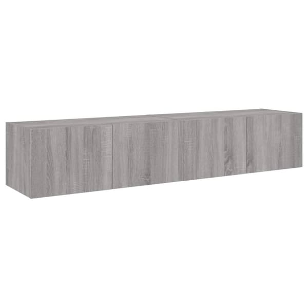 vidaXL TV-benker med LED-lys 2 stk grå sonoma 80x35x31 cm