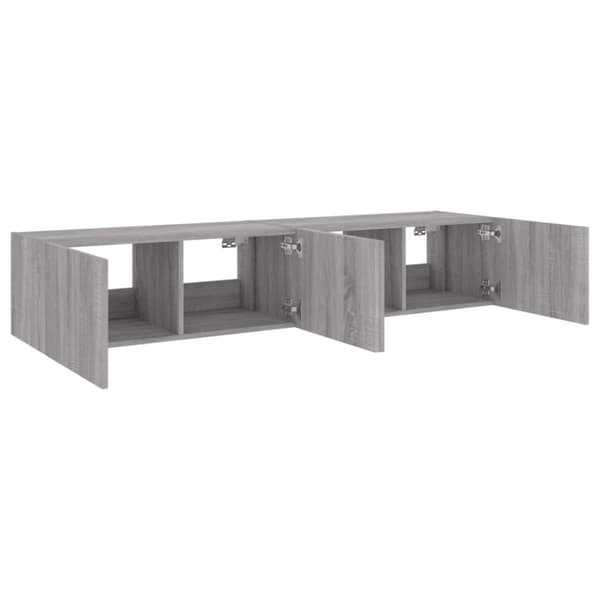 vidaXL TV-benker med LED-lys 2 stk grå sonoma 80x35x31 cm