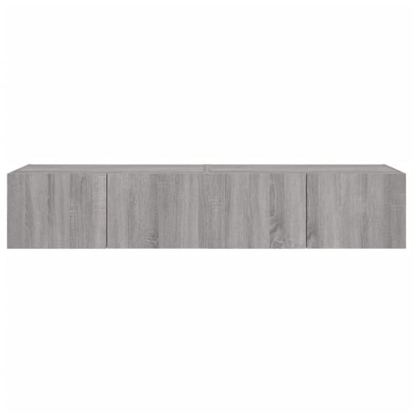 vidaXL TV-benker med LED-lys 2 stk grå sonoma 80x35x31 cm