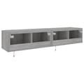 Miniatyrbilde 11 av 11: vidaXL TV-benker med LED-lys 2 stk grå sonoma 80x35x31 cm