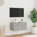 Miniatyrbilde 4 av 11: vidaXL Vegghengt TV-benk med LED grå sonoma 60x35x31 cm