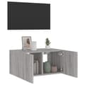 Miniatyrbilde 6 av 11: vidaXL Vegghengt TV-benk med LED grå sonoma 60x35x31 cm