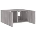 Miniatyrbilde 8 av 11: vidaXL Vegghengt TV-benk med LED grå sonoma 60x35x31 cm