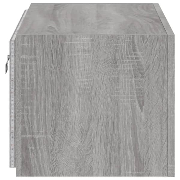vidaXL Vegghengt TV-benk med LED grå sonoma 60x35x31 cm