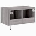 Miniatyrbilde 11 av 11: vidaXL Vegghengt TV-benk med LED grå sonoma 60x35x31 cm
