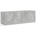 Miniatyrbilde 3 av 11: vidaXL Vegghengte TV-benker med LED-lys 2 stk betonggrå 60x35x41 cm