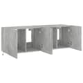 Miniatyrbilde 7 av 11: vidaXL Vegghengte TV-benker med LED-lys 2 stk betonggrå 60x35x41 cm