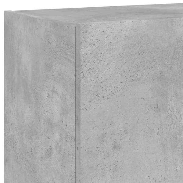 vidaXL Vegghengte TV-benker med LED-lys 2 stk betonggrå 60x35x41 cm