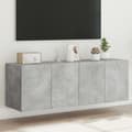 Miniatyrbilde 1 av 11: vidaXL Vegghengte TV-benker med LED-lys 2 stk betonggrå 60x35x41 cm