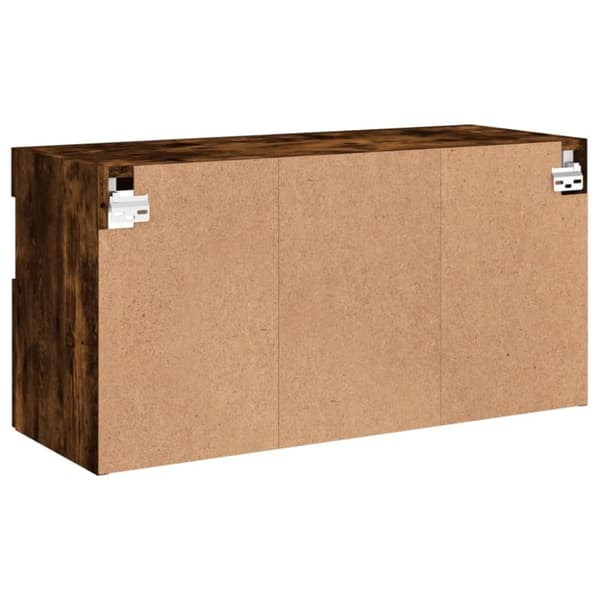 vidaXL Vegghengt TV-benk med LED røkt eik 80x30x40 cm