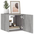 Miniatyrbillede 6 af 11: vidaXL væghængte tv-borde 2 stk. LED-lys 30,5x35x30 cm grå sonoma-eg
