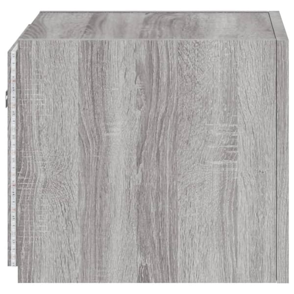 vidaXL væghængte tv-borde 2 stk. LED-lys 30,5x35x30 cm grå sonoma-eg