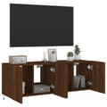 Miniatyrbilde 6 av 11: vidaXL Vegghengte TV-benker med LED 2 stk brun eik 60x35x41 cm