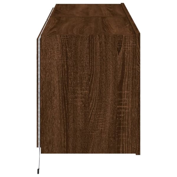 vidaXL Vegghengte TV-benker med LED 2 stk brun eik 60x35x41 cm