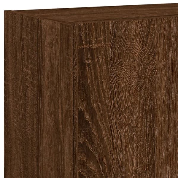 vidaXL Vegghengte TV-benker med LED 2 stk brun eik 60x35x41 cm