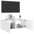 Miniatyrbilde 6 av 11: vidaXL Vegghengt TV-benk med LED hvit 80x35x31 cm
