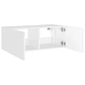 Miniatyrbilde 8 av 11: vidaXL Vegghengt TV-benk med LED hvit 80x35x31 cm
