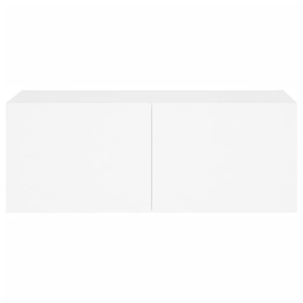 vidaXL Vegghengt TV-benk med LED hvit 80x35x31 cm