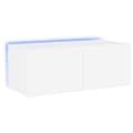 Miniatyrbilde 2 av 11: vidaXL Vegghengt TV-benk med LED hvit 80x35x31 cm