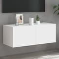 Miniatyrbilde 1 av 11: vidaXL Vegghengt TV-benk med LED hvit 80x35x31 cm