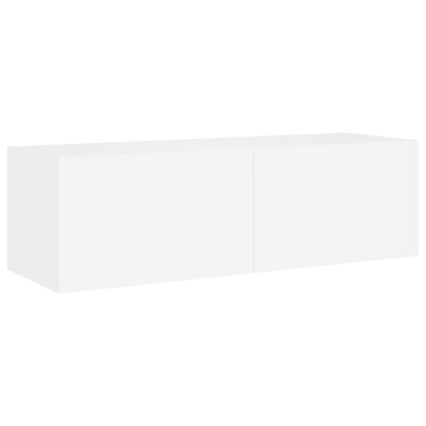 vidaXL Väggmonterad tv-bänk LED vit 100x35x31 cm