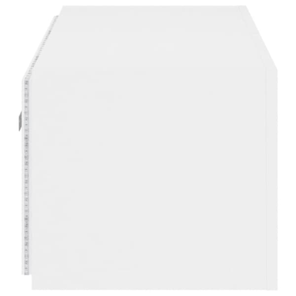 vidaXL Väggmonterad tv-bänk LED vit 100x35x31 cm
