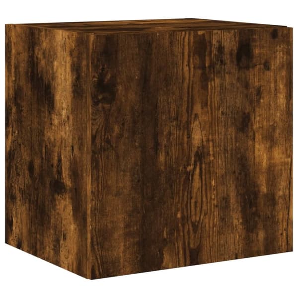 vidaXL TV-seinäkaappi LED-valoilla savutammi 40,5x35x40 cm