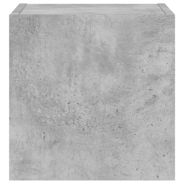 vidaXL væghængt tv-bord med LED-lys 30,5x35x30 cm betongrå