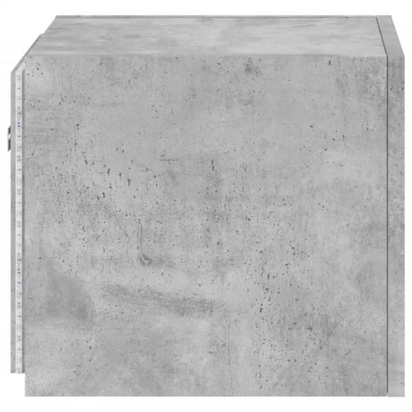 vidaXL væghængt tv-bord med LED-lys 30,5x35x30 cm betongrå