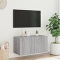 Miniatyrbilde 5 av 11: vidaXL Vegghengt TV-benk med LED grå sonoma 80x35x41 cm