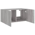 Miniatyrbilde 8 av 11: vidaXL Vegghengt TV-benk med LED grå sonoma 80x35x41 cm