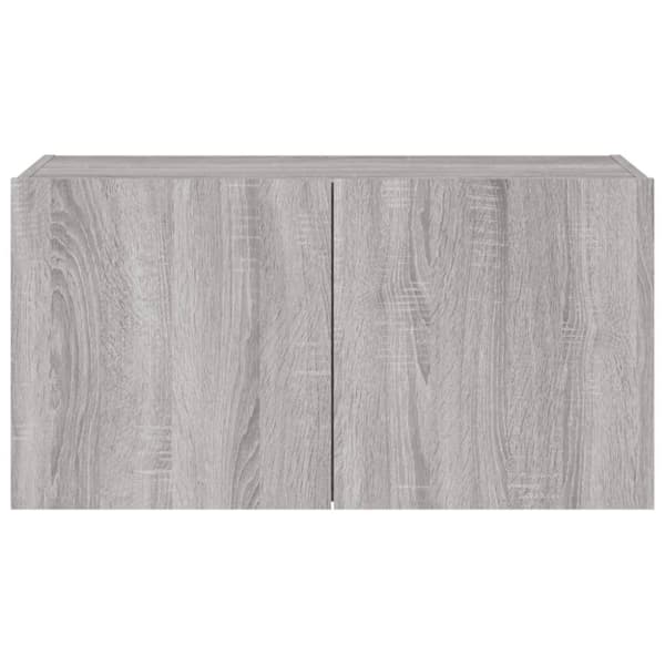 vidaXL Vegghengt TV-benk med LED grå sonoma 80x35x41 cm