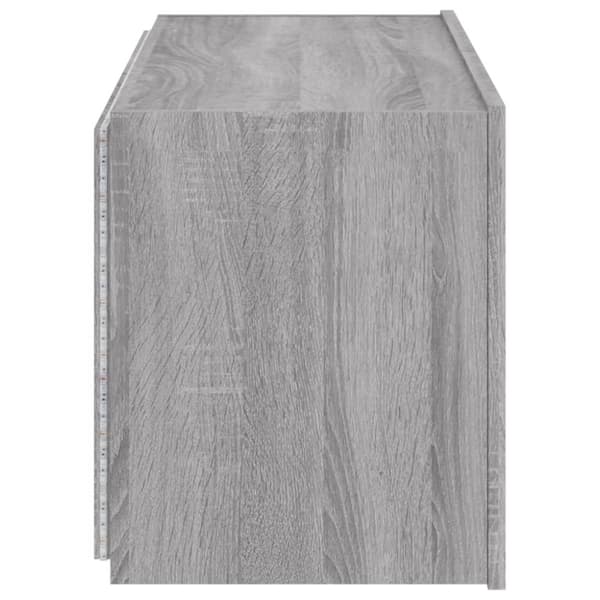 vidaXL Vegghengt TV-benk med LED grå sonoma 80x35x41 cm