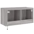 Miniatyrbilde 11 av 11: vidaXL Vegghengt TV-benk med LED grå sonoma 80x35x41 cm