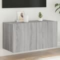 Miniatyrbilde 1 av 11: vidaXL Vegghengt TV-benk med LED grå sonoma 80x35x41 cm