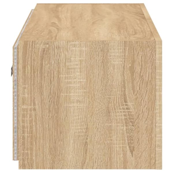 vidaXL Vegghengt TV-benk med LED sonoma eik 100x35x31 cm