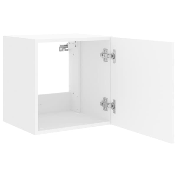 vidaXL væghængte tv-borde 2 stk. med LED-lys 40,5x35x40 cm hvid