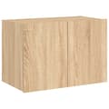 Miniatyrbilde 3 av 11: vidaXL Vegghengt TV-benk med LED sonoma eik 60x35x41 cm