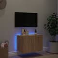 Miniatyrbilde 4 av 11: vidaXL Vegghengt TV-benk med LED sonoma eik 60x35x41 cm