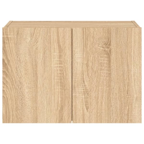vidaXL Vegghengt TV-benk med LED sonoma eik 60x35x41 cm
