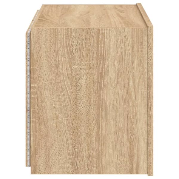 vidaXL Vegghengt TV-benk med LED sonoma eik 60x35x41 cm