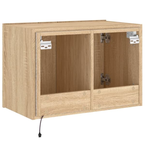 vidaXL Vegghengt TV-benk med LED sonoma eik 60x35x41 cm