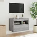 Miniatyrbillede 5 af 11: vidaXL væghængt tv-bord m. LED-lys 60x30x40 cm grå sonoma-eg