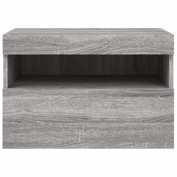 vidaXL væghængt tv-bord m. LED-lys 60x30x40 cm grå sonoma-eg
