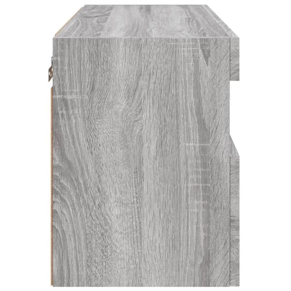 vidaXL væghængt tv-bord m. LED-lys 60x30x40 cm grå sonoma-eg