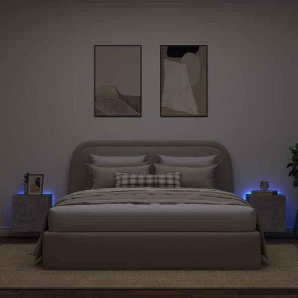 vidaXL væghængte tv-borde 2 stk. med LED-lys 40,5x35x40 cm betongrå