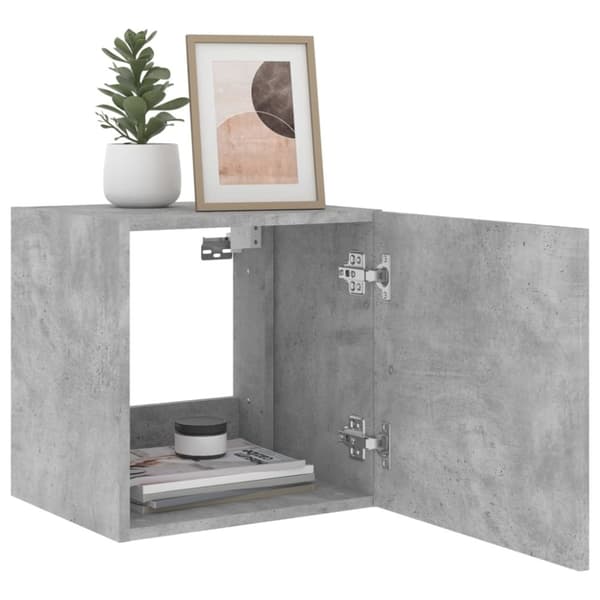 vidaXL væghængte tv-borde 2 stk. med LED-lys 40,5x35x40 cm betongrå