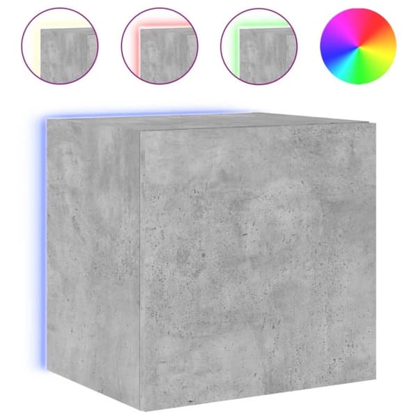 vidaXL væghængte tv-borde 2 stk. med LED-lys 40,5x35x40 cm betongrå