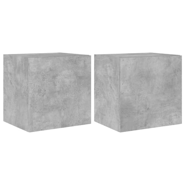 vidaXL væghængte tv-borde 2 stk. med LED-lys 40,5x35x40 cm betongrå