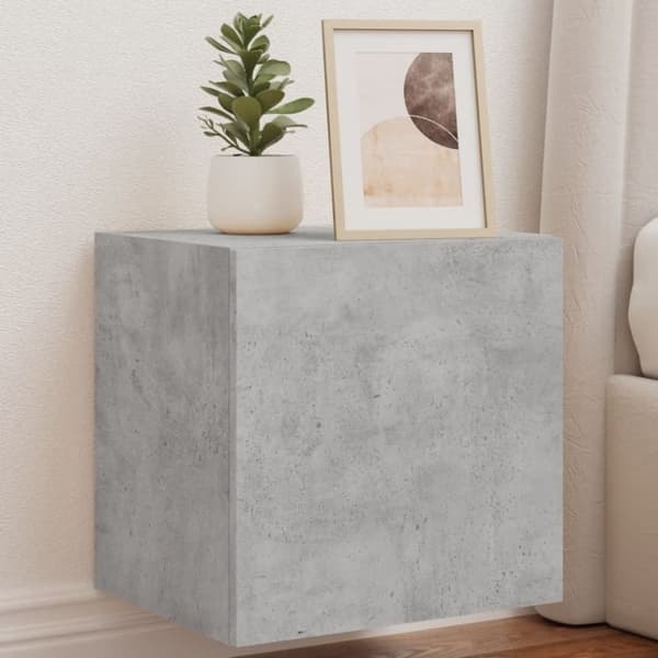 vidaXL væghængte tv-borde 2 stk. med LED-lys 40,5x35x40 cm betongrå